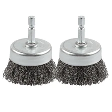 2 Pack Wire Cup Brush Set for Drill, WENORA Wire Brush for Drill 1/4 Inch Hex S