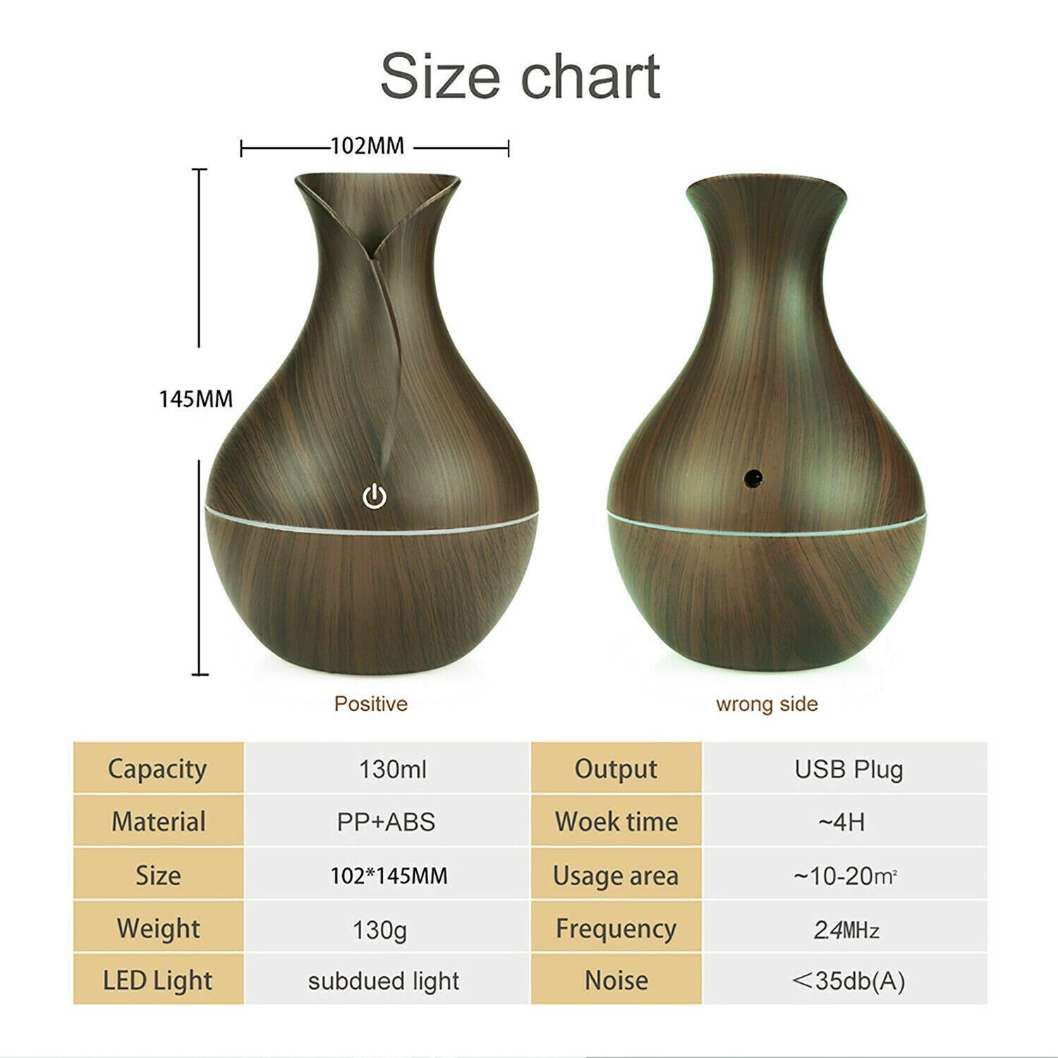 Air Humidifier Oil Mist Ultrasonic Humidifier Aroma Diffuser- USB and Portable