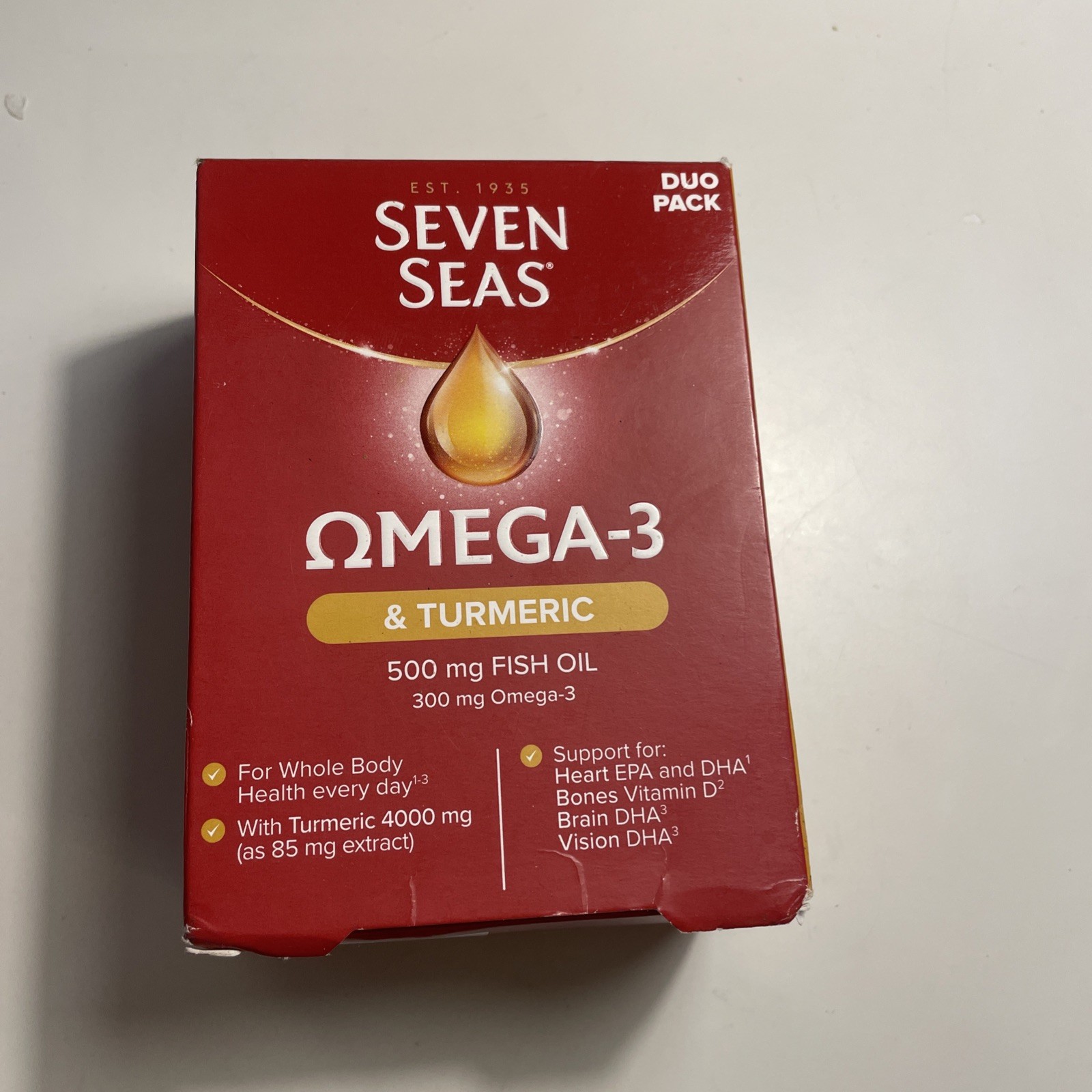 Seven Seas Omega 3 and Turmeric 500mg Fish Oil/300mg Omega 3 Duo EXP 05/2027
