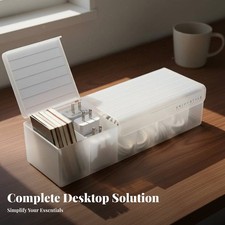 Cable Management Box Compartmentalized Design Desktop Cord Organizer