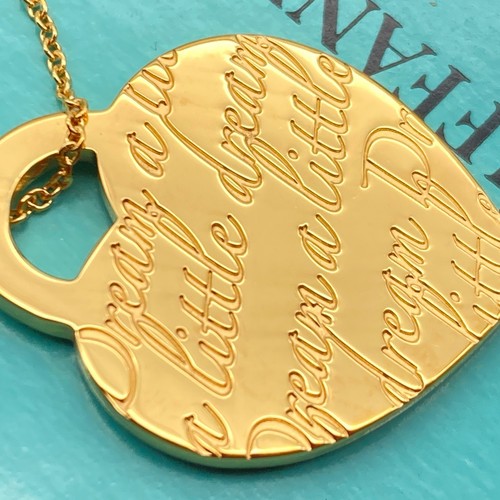 Tiffany & Co. Gold Platte Herz Noten Anhänger Halskette 16" Silber 925 6,8 g - Bild 8 von 18