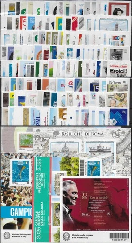 2025 Italia complete year 129v. + 5MS MNH