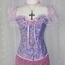 Corset Lace Over the Shoulder jacquard pink purple S