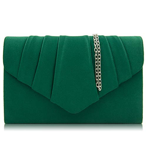 Clutch Purses For Women Formal Pleated Evening Bag Bridal Evening 807 Green - Picture 1 of 7