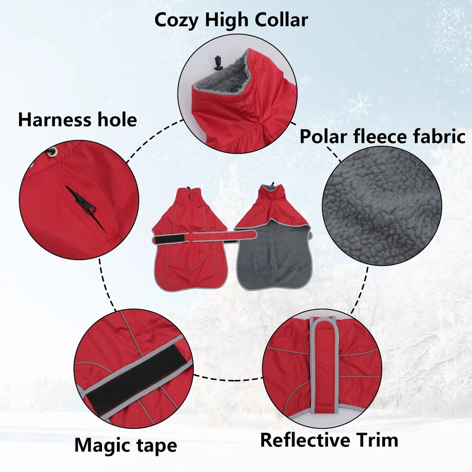 - Wasserdicht Windhunde Mantel Fleece Whippet Pullover WinterjackeVerstellbar... - Bild 2 von 4