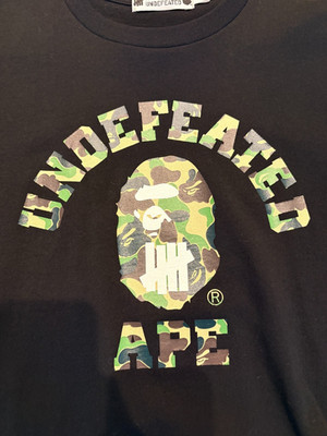 Bape x Undefeated Black Shirt Authentic Excellent Condition Size M