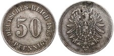 Deutschland - Deutsches Reich 50 Pfennig 1875-1877 Silber A-J verschiedene Jahre