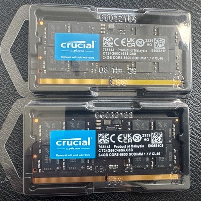 Crucial 48GB Kit (2x 24GB) DDR5-5600 PC5-44800 SODIMM CL46 262pin