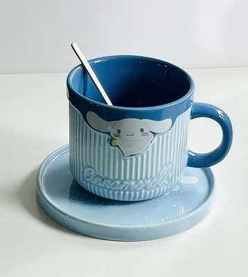 Lizenziertes Sanrio Cinnamoroll Porzellan 400 ml blau Tasse & Untertasse & Löffel Set