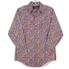 Vintage Daniel Cremieux Paisley Shirt Men M Multicolor Button Front Long Sleeve