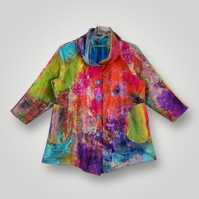 UBU Pack Your Personality Raincoat Reversible Womans 2XL Vibrant Wearable Art