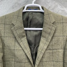 Polo Ralph Lauren blazer Men 40R suit jacket sport coat wool flax linen green
