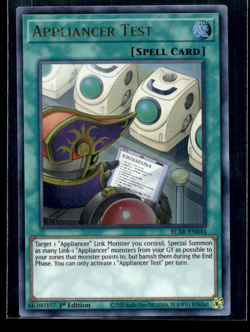Appliancer Test Battles of Legend: Armageddon BLAR-EN044 MP YuGiOh TCG | Buy 10