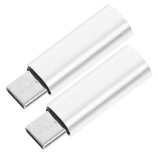 2 PCS Type Earphones Adapter Male to Female USB 3.5mm Headphone Jack