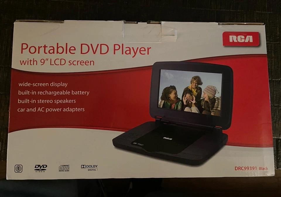 Портативный DVD-плеер RCA с 9-дюймовым ЖК-экраном, аккумуляторная батарея - Изображение 4 из 4