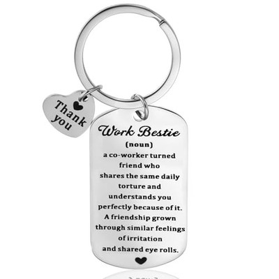 Funny Coworker Gifts for Women Men Work Bestie Keychain Coworker Going Away 