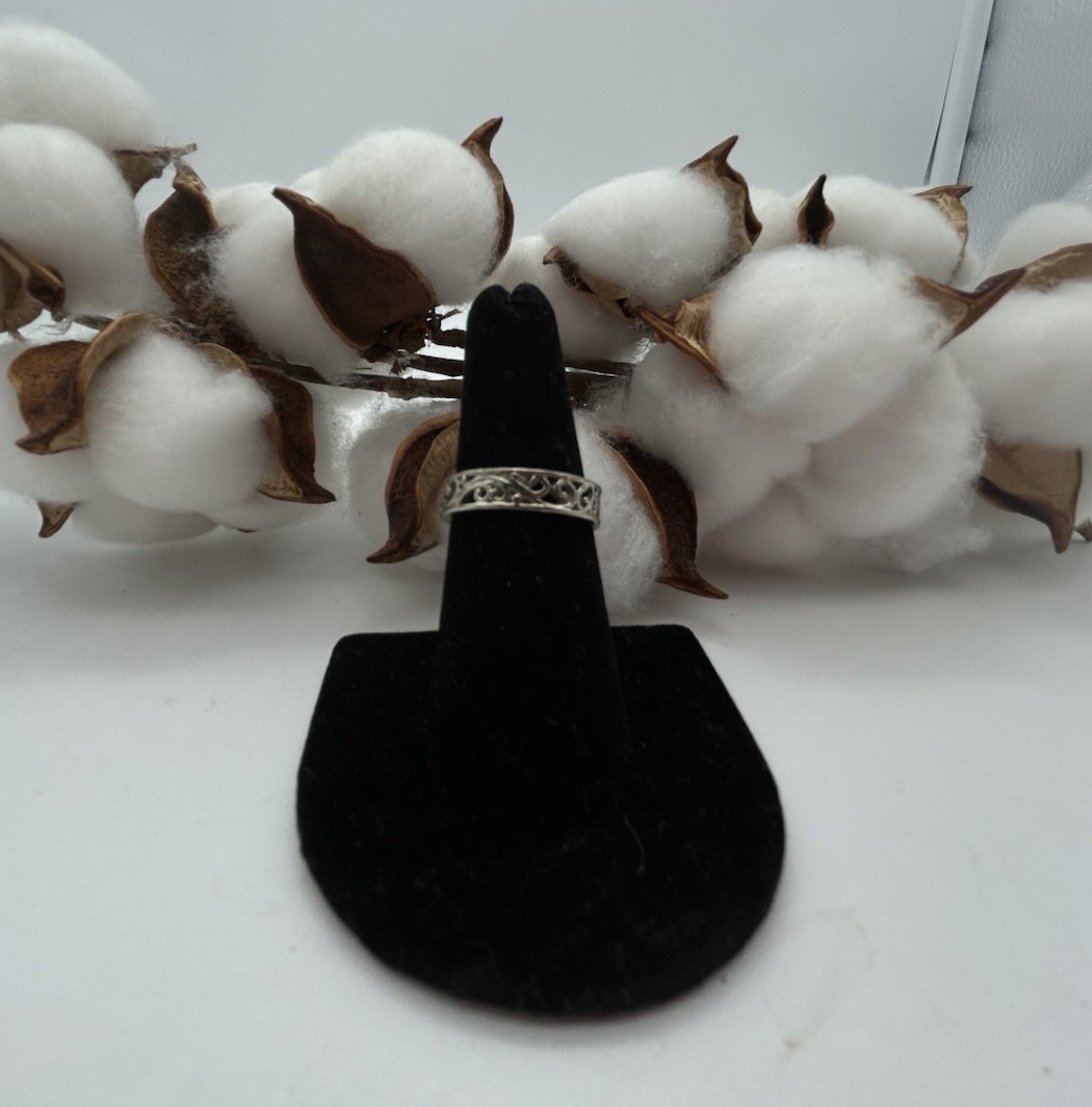 Sterling Silver  Open Work Scroll Design Band Rin… - image 3