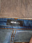 NOVAMEN HIP HOP STREET JEANS WORDS DOWN THE LEG TOTALLY DISTRESSED SZ 32 X 27 — photo 2
