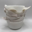 Vintage Anchor Hocking Fire King Milk Glass Small Bowl Custard Cup Set of 4