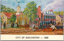 Burlington, New Jersey Postcard SAVINGS & LOAN ASSOC. Bank / Artist's View