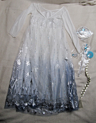NEU Elsa Kostüm mit Zubehör - Gr. 140 -  Eiskönigin Kleid mit Zubehör