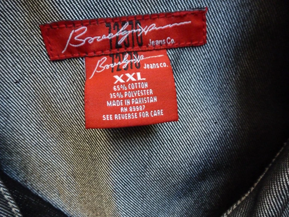 De Colección Brooklyn Express Denim Camionero Chaqueta Jeans Conjunto 2XL 38x36 Hip Hop Suelto Y2k Foto 3 de 4