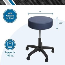 Rolling Pneumatic Exam Stool, Black PU