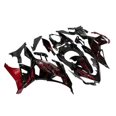 Red Flames Black Bodywork for Ninja 400 Ninja400 2018 2019 2020 - 2023 Fairings