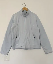 L.L.Bean Women’s Full-Zip Fleece Jacket Size L Light Blue Soft Polar Warm