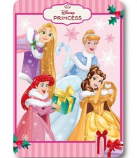 Disney Princess Christmas Fleece Throw Blanket 100 x 140 cm Cinderella Ariel