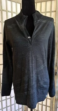 Smart Wool Women’s 100% Merino Wool Base Layer 3/4 Zip Compression Black Size XL