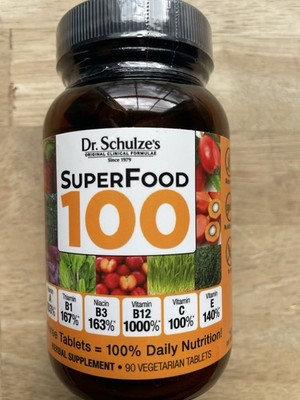 Dr Schulze's Superfood 100 Vitamin and Mineral Herbal Supplement Best By 02/26