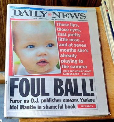 Shiloh Jolie-Pitt Turns 7 Months Oj Simpson Ny Daily News Full Newspaper New