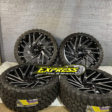 4 24 Inch Rimstires Xm Offroad 33x125024 Mud Tires Ford Gmc Chevy 6x139.7135
