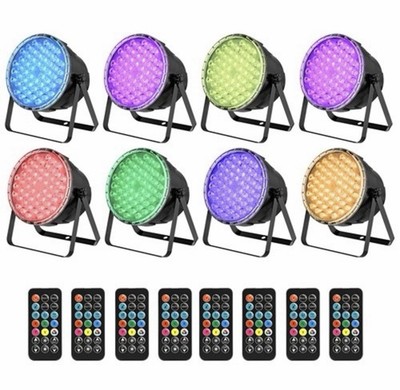 BETOPPER 8-Pack LED Par Stage Lights 54x3W RGB DMX DJ Wash Lights w/ Remotes NEW