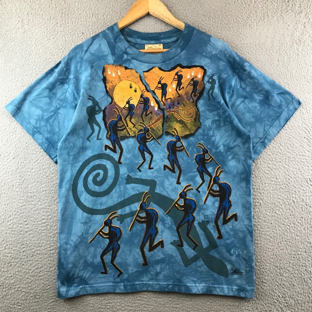 Vintage The Mountain Kokopelli Tie Dye T-Shirt Mens Medium Graphic 