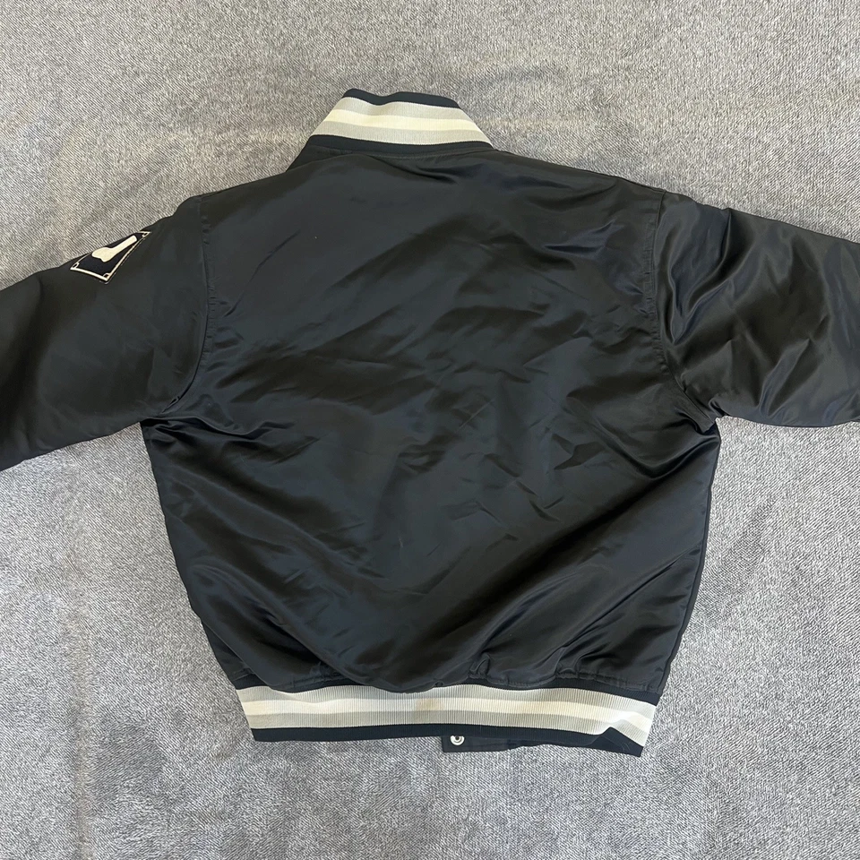 Vintage Chicago White Sox Satin Jacket Mens Medium Black MLB Starter - Image 3 of 4