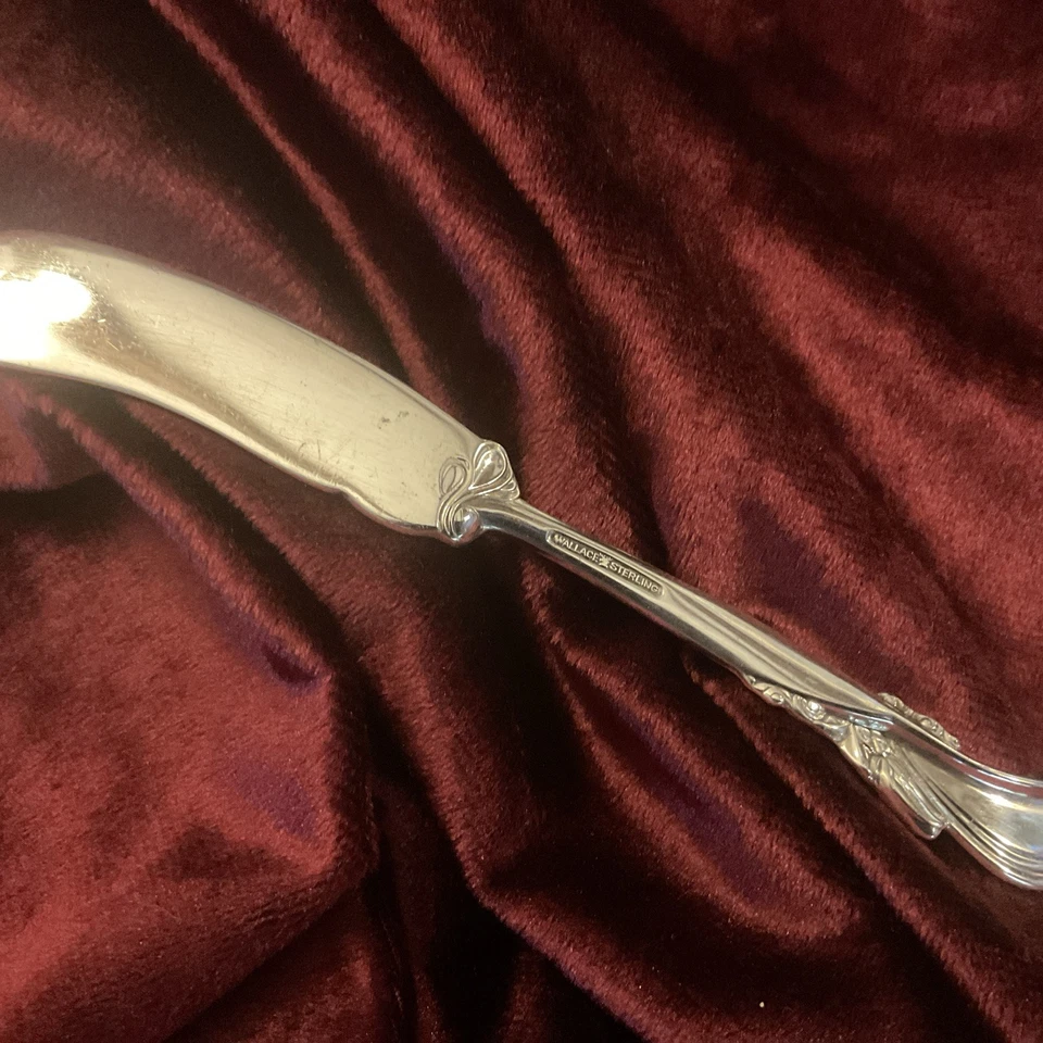 CUCHILLO MANTEQUILLA VALS de Primavera por Wallace Sólido Esterlina 6 1/8” Sin Monos-Sin Daños Foto 2 de 4