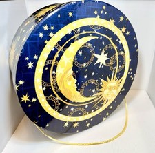 VTG 2002 Tri- Coastal Design Celestial Hat Box Storage Zodiac Sun Moon 13 x 5