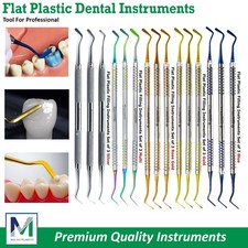 Dental Flat Plastic Composite Filling Instruments Titanium Coated Tips Sets