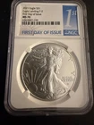 2021 $1 American Silver Eagle NGC MS 70 Eagle T-2 FDI Label US MINT MS70 Type 2