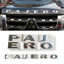 For Mitsubishi Pajero 2pcs Front Hood Logo Rear Emblems V73 V93 V97 Gloss Silver For Mitsubishi Pajero 2pcs Front Hood Logo Rear Emblems V73 V93 V97 Gloss Silver