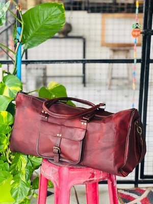 Preiswerte Leder Reisetasche Gepäck Ziegenleder Seesack