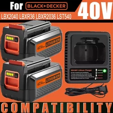 40V 3.0Ah for Black Decker 40 Volt Max Lithium Battery or Charger LBXR36 LBX2040