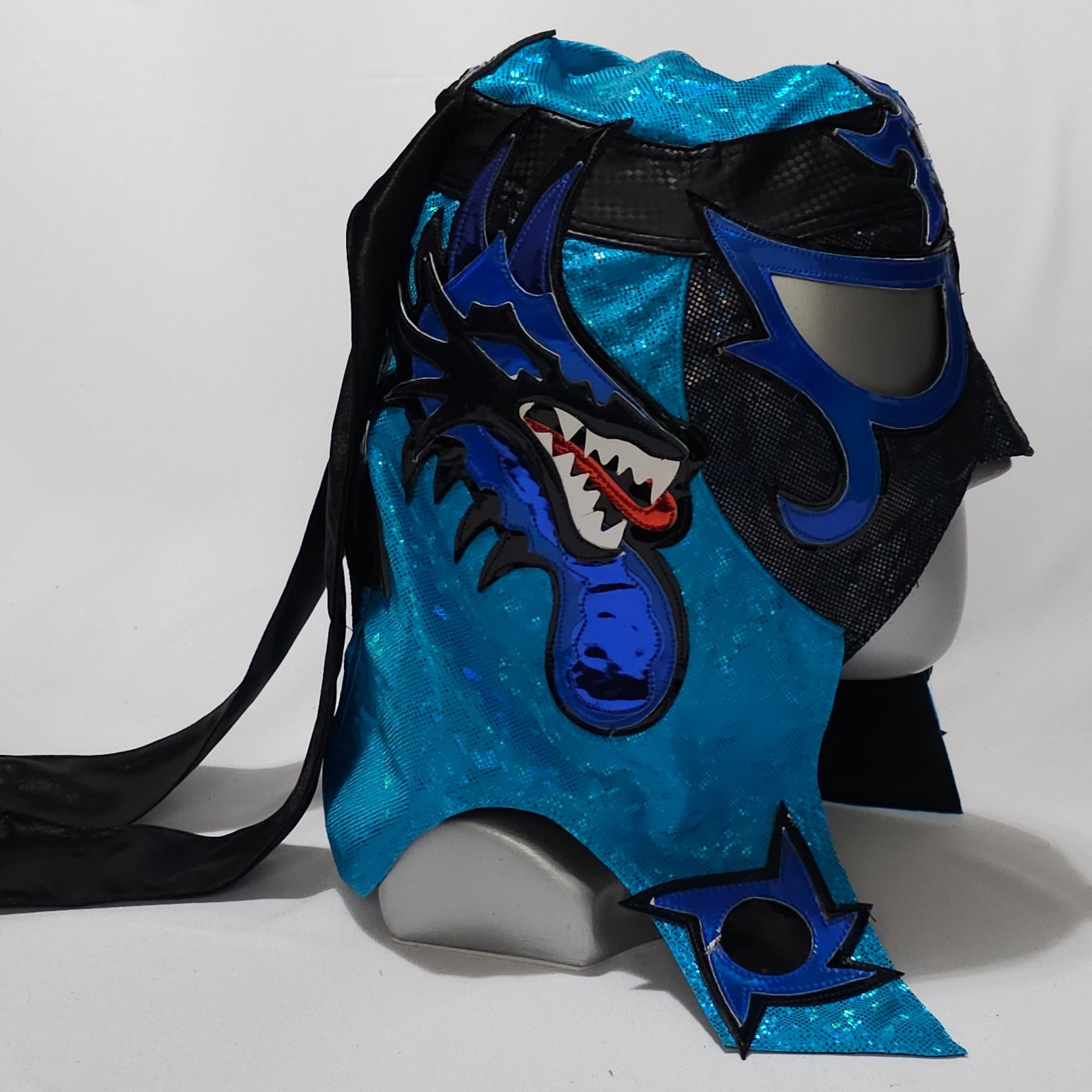 MASCARILLA DE LUCHA DE DRAGÓN AZUL LUCHADOR LUCHADOR LUCHA LIBRE DISFRAZ...