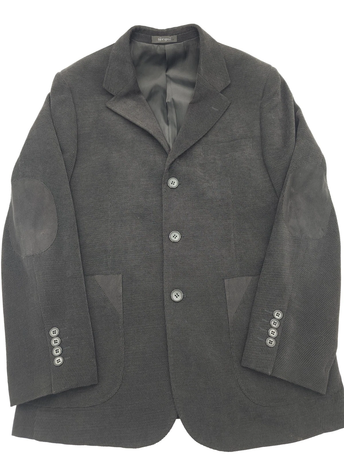 SCYG Blazer Leather Elbow Patches/Pocket Trim Grandpacore College Prof Preppy 48