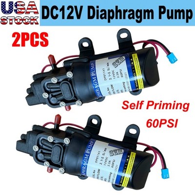 2X High Pressure DC 12V Water Pump 60PSI 30W Self Priming Sprayer Diaphragm Pump
