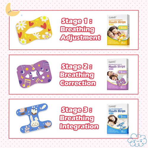 30/90Pcs Mouth Correction Sticker Strip Kids Night Tape Lip Nose Breathing Patch - Picture 4 of 13