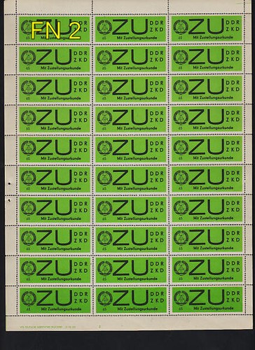 (kn0227) DDR- Dienst B - ZKD- 9 verschiedene Bögen ** - Bild 8 von 12