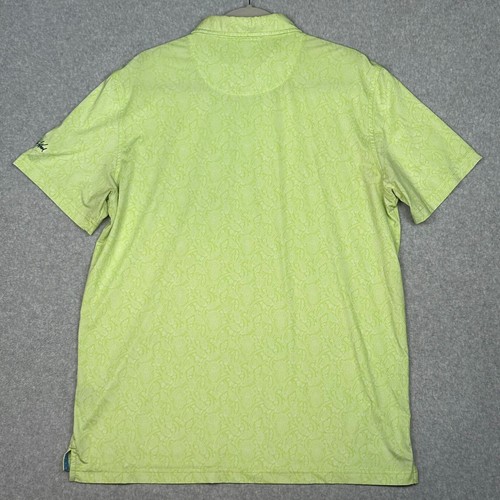 Donald Ross Sport Polo Shirt Mens M Green Paisley Performance Golf Embroidered - Picture 3 of 9
